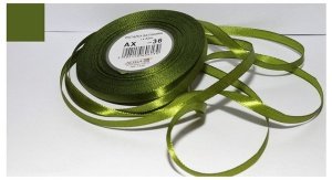 Wstążka satynowa zielona-ciemna 6 mm 32 mb. AX06-36, Aliga