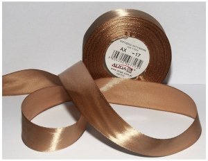 Wstążka satynowa brązowa 25 mm 32 mb. AX25-17, Aliga