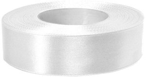 Wstążka satynowa biała 12 mm 32 mb. AX12-01, Aliga