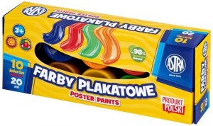 Farby plakatowe 10-kol. 20ml Standard box, Astra