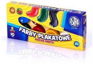 Farby plakatowe 8-kol. 10 ml., Astra