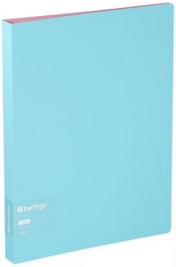 Segregator 4-ringowy Haze, 24mm, z wewnętrzną kieszonką, niebiesko-różowy, Berlingo