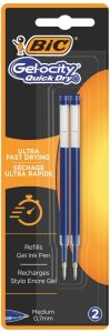 Wkłady do długopisu Gel-ocity Quck Dry niebieski 2 szt., BiC