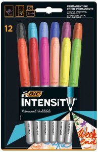 Markery permanentne Intensity Marking Intense+Pastel Blister 12szt, BiC