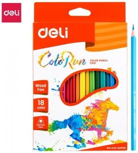 Kredki ołówkowe bezdrzewne 18-kol. Colorun, Deli
