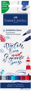 Pisak akwarelowy 6 szt. Goldfaber Aqua dwustronny zestaw Seaside, Faber-Castell