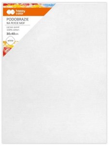 Podobrazie bawełniane impregnowane białe 30x40, MDF 4mm,  Happy Color