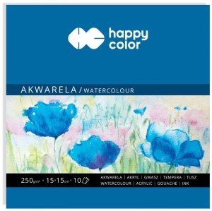 Blok akwarelowy 15x15 10 ark. 250g Art., Happy Color