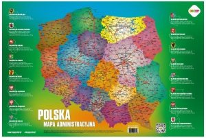 Plansza na biurko Mapa administracyjna Polski, rozm. 550x365 mm, Happy Color