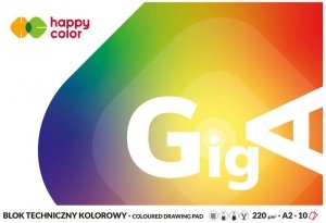 Blok techniczny A2 220g 10ark. kolor GigA, Happy Color
