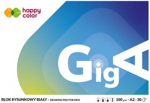 Blok rysunkowy A2 100g 30ark. biały GigA, Happy Color