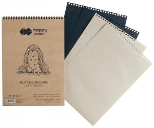 Szkicownik na spirali A4 50ark. 80G BLACK&BROWN, 2 kolory, Happy Color