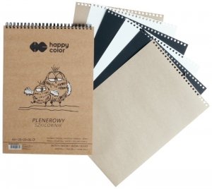 Szkicownik kołonotes A4 70 ark. 80/90 g. 3 kolory, Happy Color