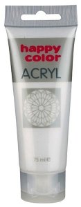 Farba akrylowa 75ml, srebrny Happy Color