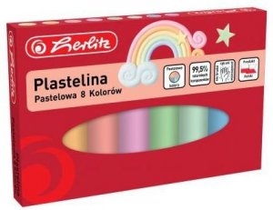 Plastelina 8 kol pastel, Herlitz