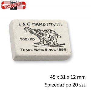 Gumka do ścierania kauczukowa miękka 45x31x12 mm 300/20, Koh-I-Noor