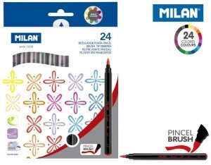 Flamastry pędzelkowe 24-kol., Milan