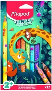 Kredki trójkątne Jungle Fever Jumbo 12-kol., Maped
