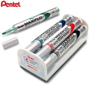 Marker suchościeralny 4-kol. + gąbka MWL5S-4N, Pentel