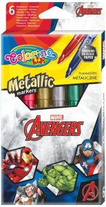 Flamastry 6-kol. metaliczne Disney Kids Avengers Colorino, Patio
