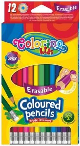 Kredki 12-kol. heksagonalne wymazywalne z gumką 87492_2, Colorino Patio