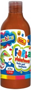 Farba plakatowa 500 ml. w butelce brązowa Bambino, St.Majewski