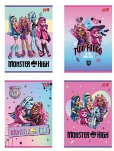 Zeszyt A5 16 k. linia podwójna dwukolorowa laminowany Monster High, Unipap