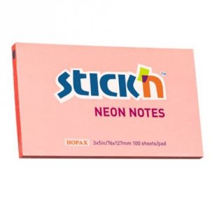 Notes samoprzylepny 127 x 76 mm różowy neon, Stick`n