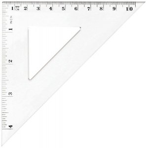 Ekierka rownoramienna 10.5 cm bezbarwna, Tetis