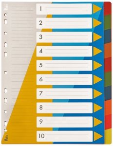 Przekładki PP A4 numeryczne 1-10, Tetis