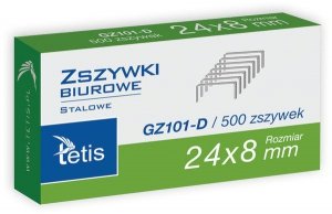 Zszywki 24/8 500szt, Tetis