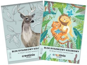 Blok rysunkowy A4 10 k. 80g kolorowy Creatinio, Top-2000