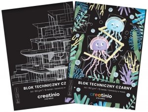 Blok techniczny A4 10 k. 160g czarny Creatinio, Top-2000