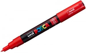 Marker pigmentowy Posca PC-1M czerwony, Uni