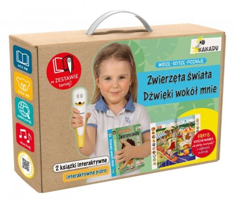 Pakiet z piórem KAKADU. Widzę, słyszę poznaję. Dźwięki wokół mnie / Widzę, słyszę poznaję. Zwierzęta świata. Kakadu