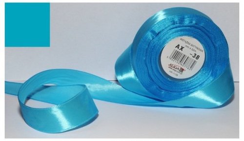 Wstążka satynowa niebieska-morska 25 mm 32 mb. AX25-38, Aliga