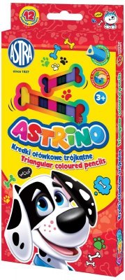 Kredki ołówkowe 12-kol. Trójkątne, Astrino