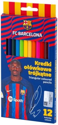 Kredki ołówkowe trójkątne 12-kol. FC Barcelona, Astra