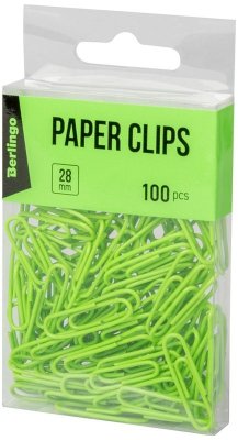 Spinacze do papieru op. 100 szt. zielone, Berlingo