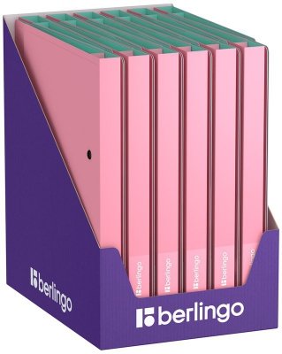 Segregator 2-ringowy Haze, z wewnętrzną kieszonką, różowo-turkusowy, Berlingo