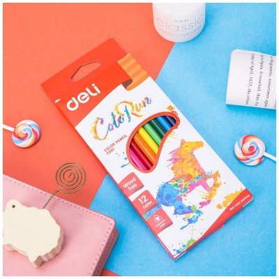 Kredki ołówkowe bezdrzewne 12-kol. Colorun, Deli