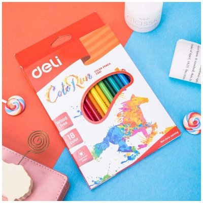 Kredki ołówkowe bezdrzewne 18-kol. Colorun, Deli