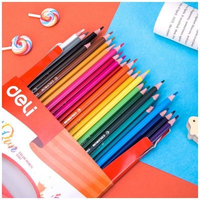 Kredki ołówkowe bezdrzewne 24-kol. Colorun, Deli