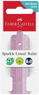 Linijka Sparkle 15 cm odporna na złamania, mix kolorów, Faber-Castell