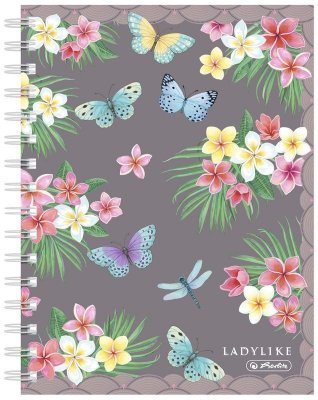 Brulion na spirali w twardej oprawie A5 100k Ladylike Butterfly, Herlitz