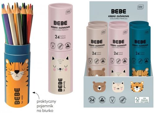 Kredki ołówkowe w tubie 24-kol. BB FR, Interdruk