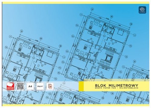 Blok milimetrowy A4 20 k. 80g, Interdruk