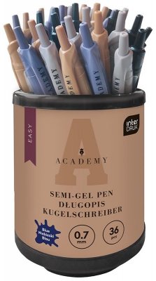 Długopis automatyczny z gripem Academy niebieski, Interdruk