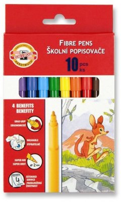 Flamastry 10-kol.  w op. kartonowym, Koh-I-Noor