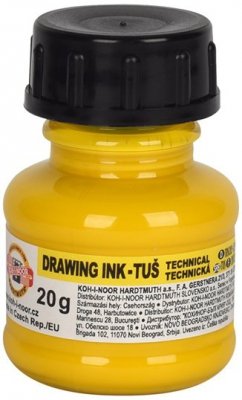 Tusz kreślarski żółty 20g., Koh-I-Noor